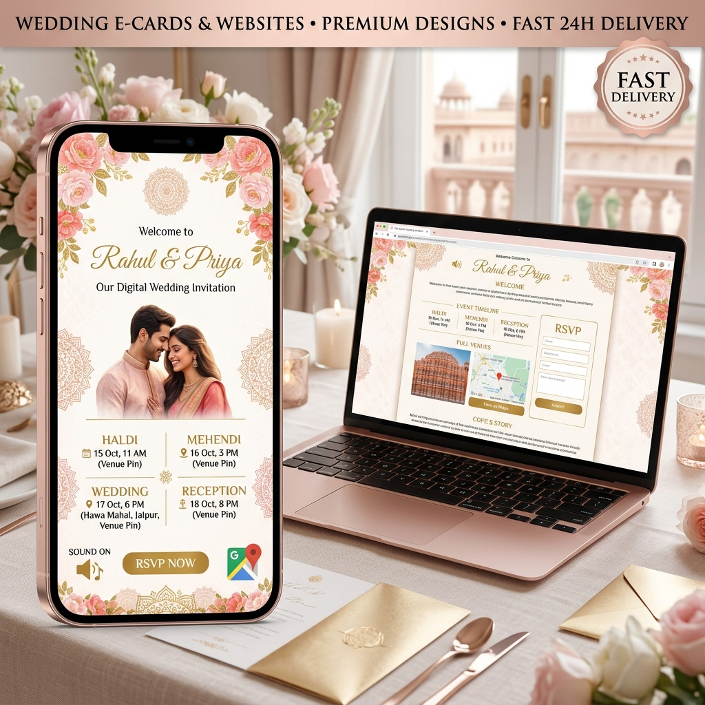 Digital Wedding Invitation Card
